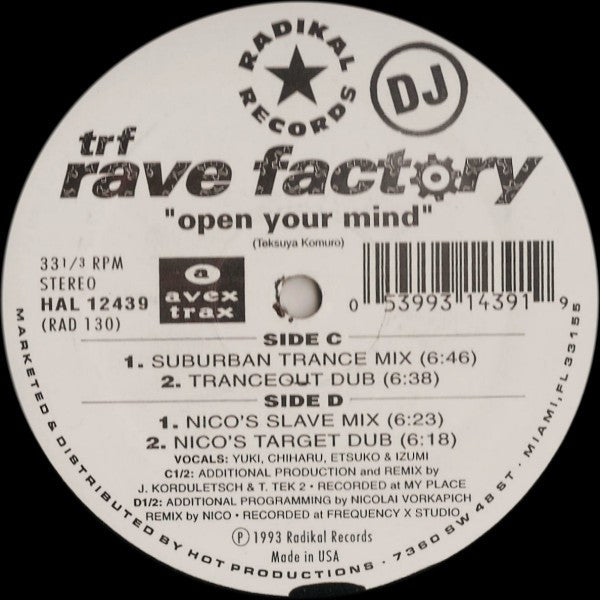 TRF : Open Your Mind (2x12", Promo)