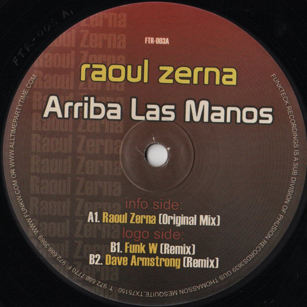 Raoul Zerna : Arriba Las Manos (12")
