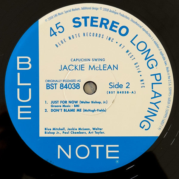 Jackie McLean : Capuchin Swing (2xLP, Album, Ltd, RE, RM)