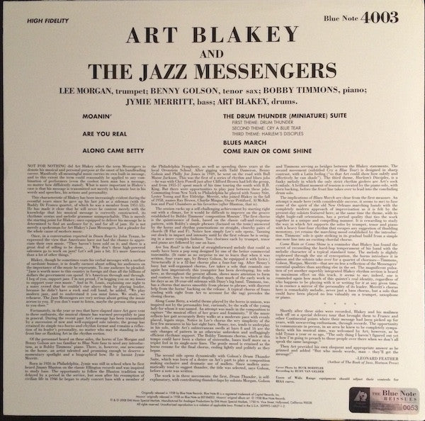 Art Blakey And The Jazz Messengers* : Moanin' (2x12", Album, Ltd, Num, RE, RM, 180)