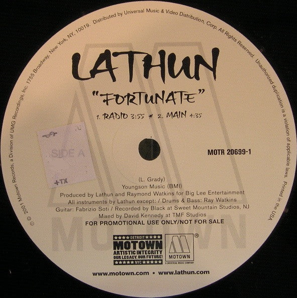 Lathun : Fortunate (12", Promo)