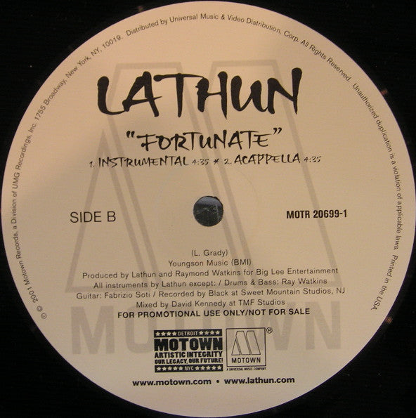 Lathun : Fortunate (12", Promo)