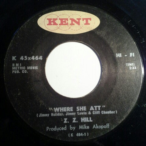 Z.Z. Hill : Where She Att (7")