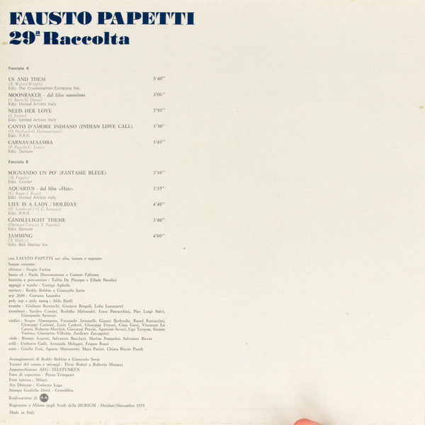 Fausto Papetti : 29ª Raccolta (LP, Album, Gat)