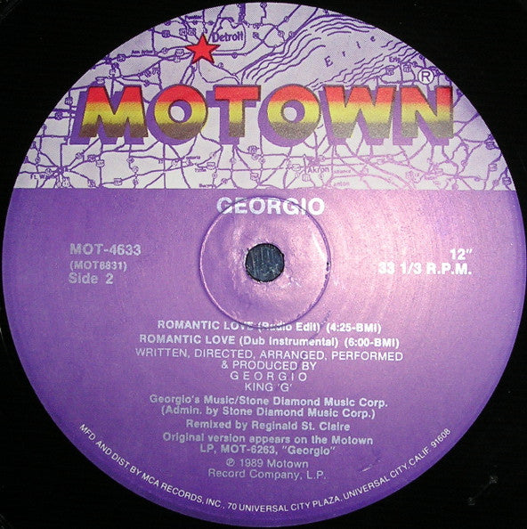 Georgio (2) : Romantic Love (12", Single, Pin)