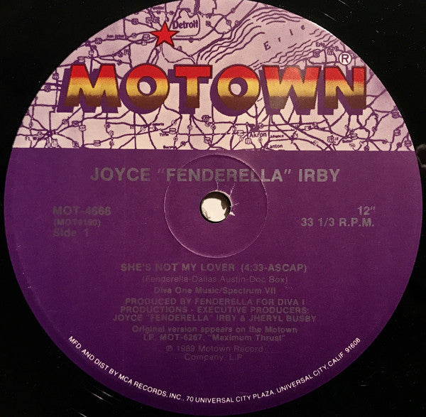 Joyce "Fenderella" Irby : She's Not My Lover (12", Single)