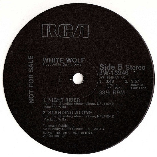 White Wolf (2) : Shadows In The Night (12", Promo, Whi)
