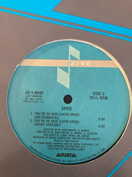 Spice (7) : You're So Nice (Latin Spice) (12")