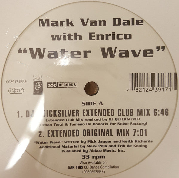 Mark Van Dale With Enrico : Water Wave (12")