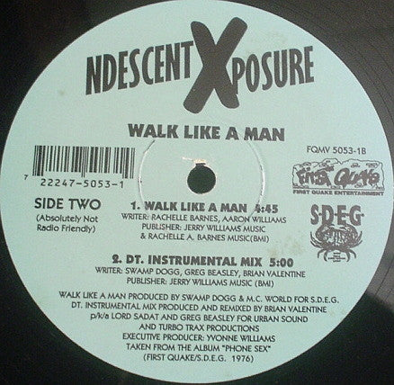 Ndescent Xposure : Get Your Head Wet / Walk Like A Man (12")