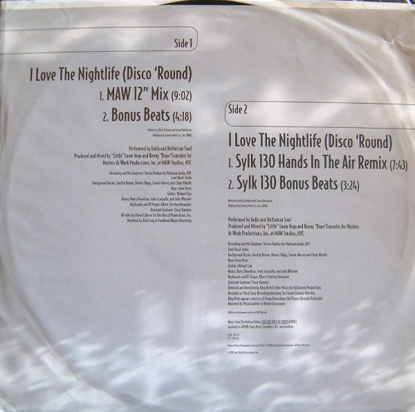 India And Nuyorican Soul : I Love The Nightlife (Disco Round) - 12" Remixes (2x12")