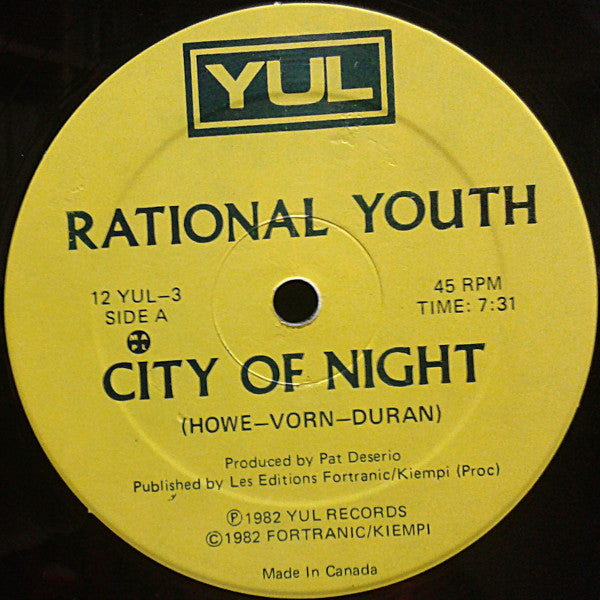 Rational Youth : City Of Night (Danse Mix) (12")