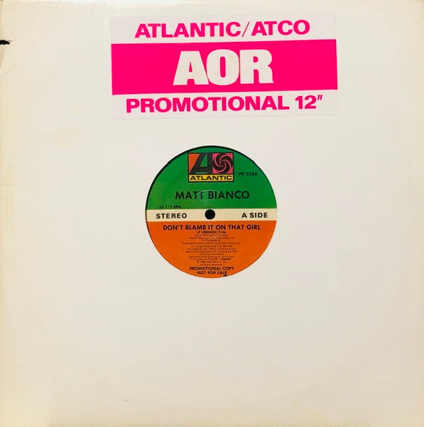 Matt Bianco : Don't Blame It On That Girl (12", Promo)