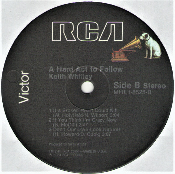 Keith Whitley : A Hard Act To Follow (12", MiniAlbum, Ind)