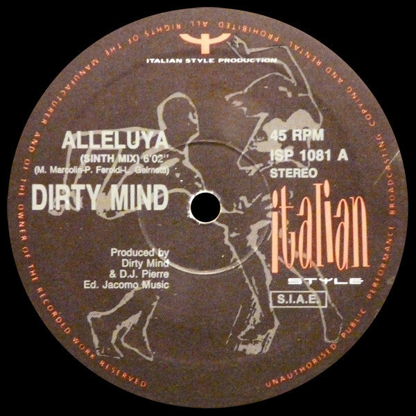 Dirty Mind : Alleluja (12")