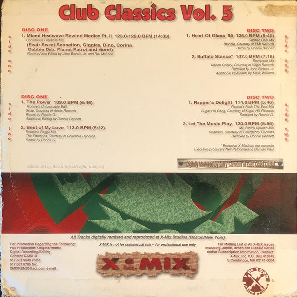 Various : X-Mix Club Classics Vol. 5 (2x12", Comp, Promo)