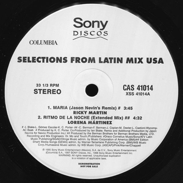 Various : Selections From Latin Mix USA (12", Promo)