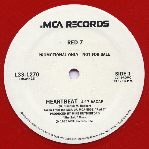 Red 7 : Heartbeat (12", Promo, Red)