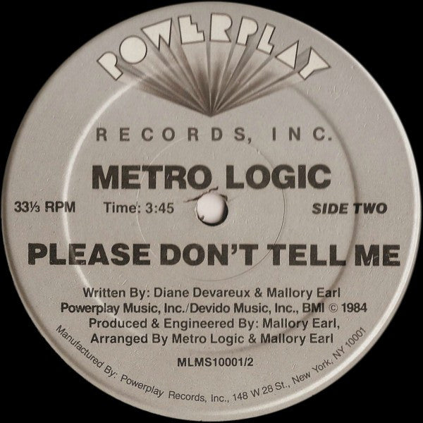 Metro Logic : Snakewalk / Please Don't Tell Me (12")