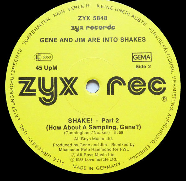 Gene And Jim Are Into Shakes : Shake! (12")