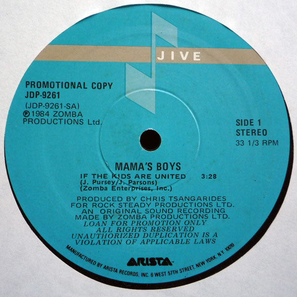 Mama's Boys : If The Kids Are United (12", Promo)