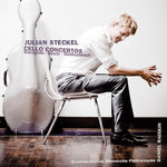 the album cover for Julian Steckel - Korngold / Bloch / Goldschmidt: Cello Concertos