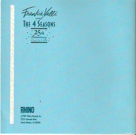 Frankie Valli And The 4 Seasons* : 25th Anniversary Collection (3xCD, Comp, Cap)
