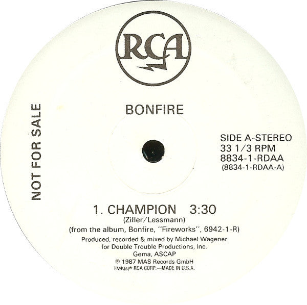 Bonfire : Champion (12", Promo)