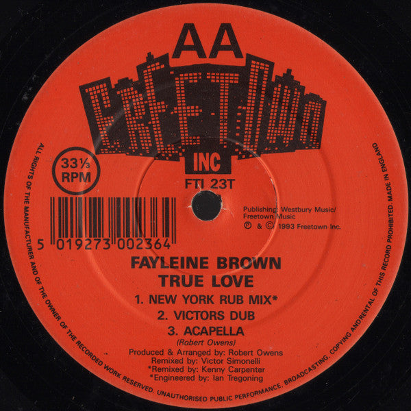 Fayleine Brown : True Love (Remixed) (12")