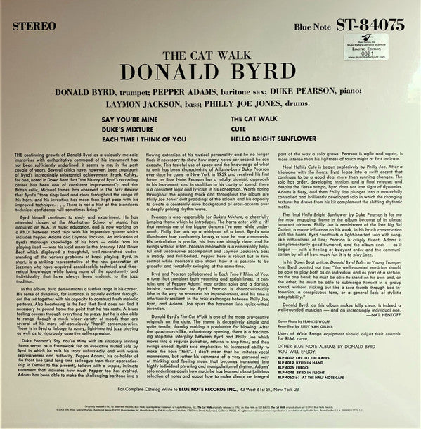 Donald Byrd : The Cat Walk (2x12", Album, Ltd, Num, Gat)