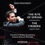 the album cover for Stravinsky / Frankfurt Radio Symphony / Orozco - Stravinsky: The Rite of Spring - The Firebird