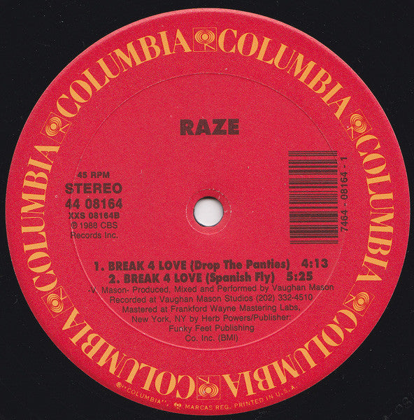 Raze : Break 4 Love (12", Car)