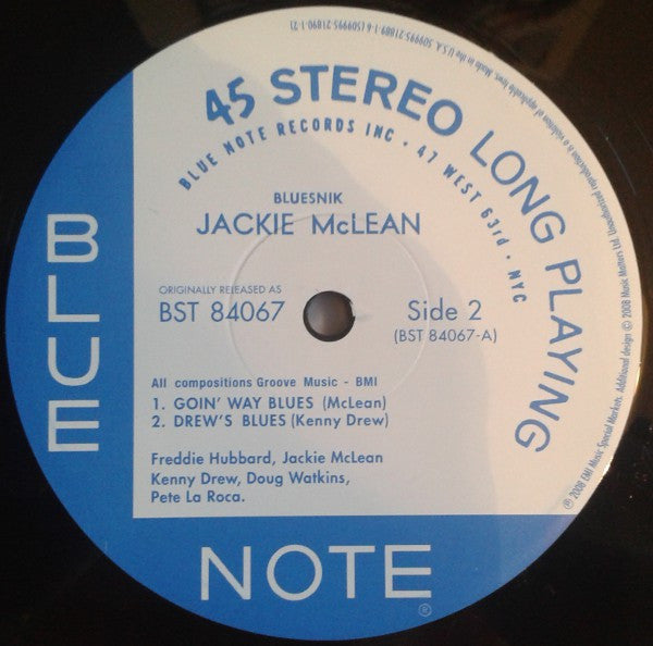 Jackie McLean : Bluesnik (2xLP, Ltd, RE, RM, Gat)