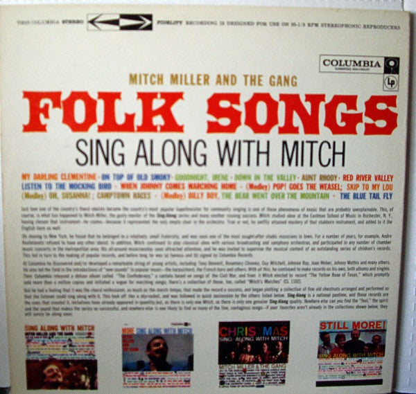Mitch Miller And The Gang : Folk Songs Sing Along With Mitch (LP, Album, Gat)