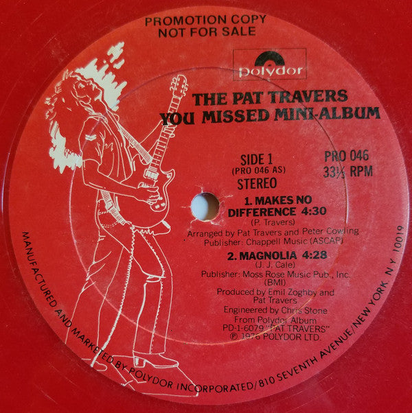 Pat Travers : The Pat Travers You Missed Mini-Album (12", MiniAlbum, Promo, Red)