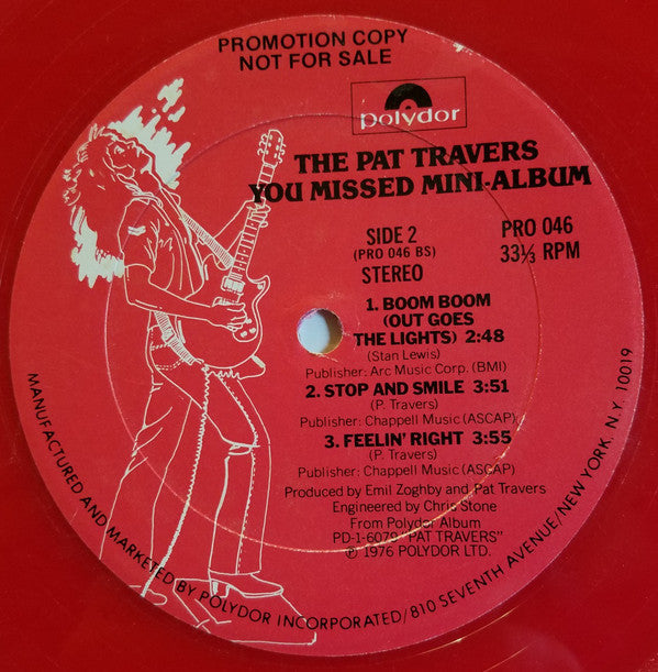 Pat Travers : The Pat Travers You Missed Mini-Album (12", MiniAlbum, Promo, Red)
