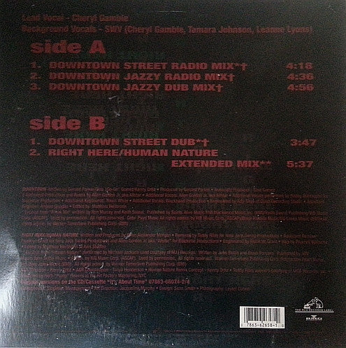 SWV : Downtown / Right Here (Human Nature) (12", Single, Promo)