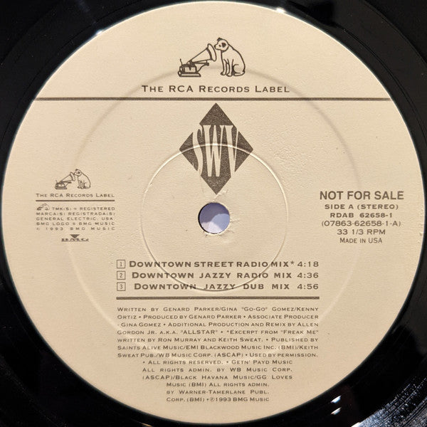 SWV : Downtown / Right Here (Human Nature) (12", Single, Promo)