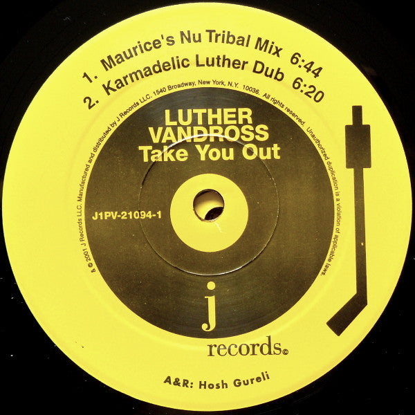 Luther Vandross : Take You Out (Remixes) (2x12")