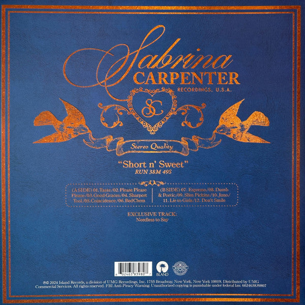 Sabrina Carpenter : Short N' Sweet (LP, Album, Ltd, Cle)