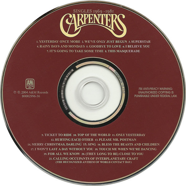 Carpenters : Singles 1969-1981 (SACD, Hybrid, Multichannel, Comp, RE)