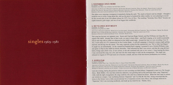 Carpenters : Singles 1969-1981 (SACD, Hybrid, Multichannel, Comp, RE)