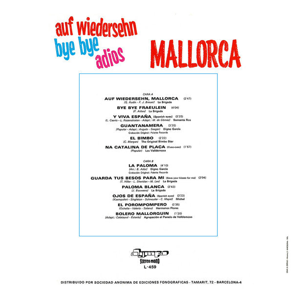 Various : Auf Wiedersehn, Bye Bye, Adios Mallorca (LP, Comp)