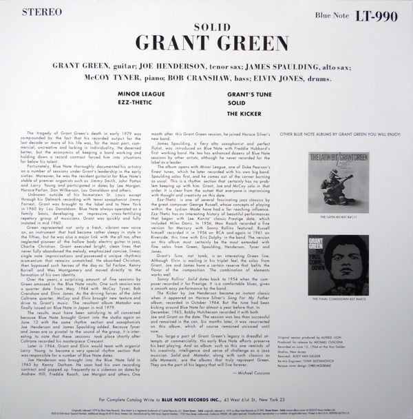 Grant Green : Solid (2x12", Album, Ltd, Num, RE, Gat)