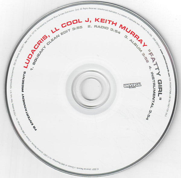 Ludacris, LL Cool J, Keith Murray : Fatty Girl (CD, Single, Promo)