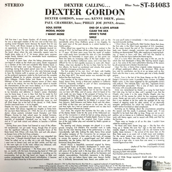 Dexter Gordon : Dexter Calling (2x12", Album, Ltd, Num, RE, 180)