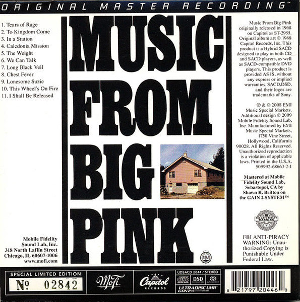 The Band : Music From Big Pink (SACD, Hybrid, Album, Ltd, Num, RE, RM, Min)
