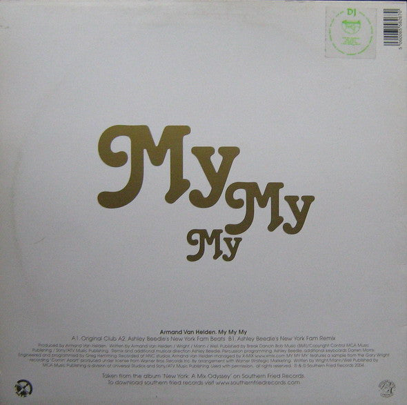 Armand Van Helden : My My My (12", Single)