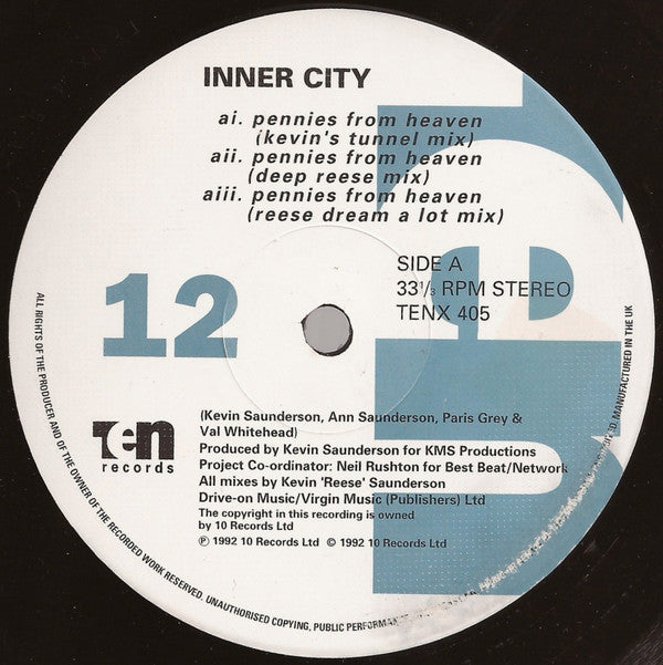 Inner City : Pennies From Heaven (12", Single)