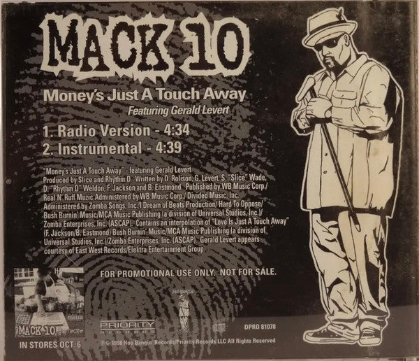 Mack 10 Featuring Gerald Levert : Money's Just A Touch Away (CD, Single, Promo)